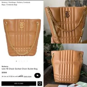 Burberry | Bags | Burberry Lola Tb Check Quilted Chain Small